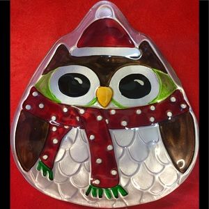 🦉 Owl Christmas Glass Serving Dish!🎅🎅